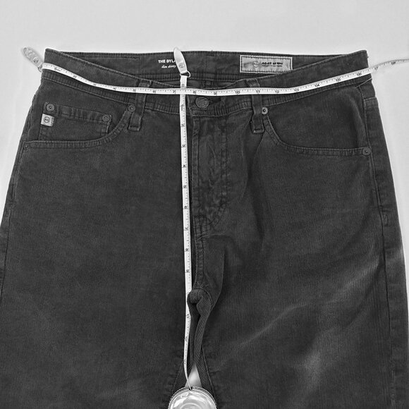 AG Adriano Goldschmied The Dylan Slim Skinny Corduroy Pant Men 32R Sulfur Black - Picture 8 of 16